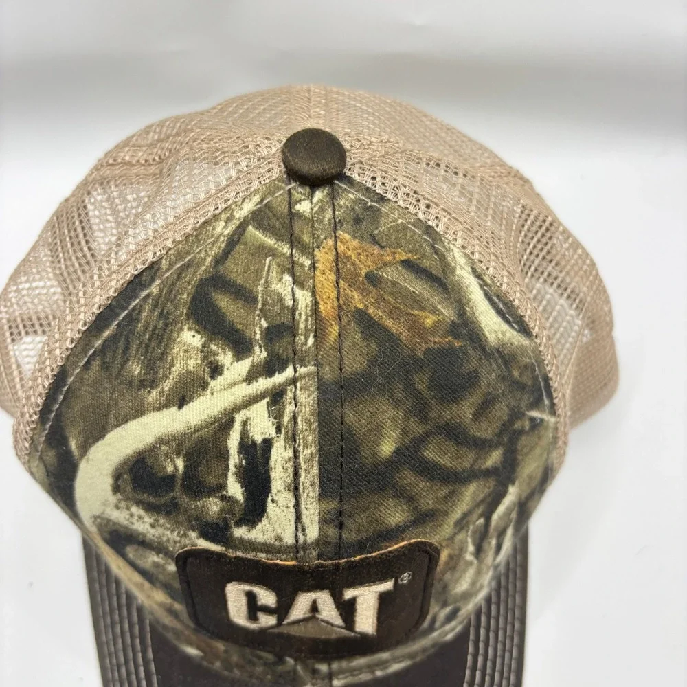 Trucker Hat CAT One Size Camo Polyester Cotton Mesh Back Snapback